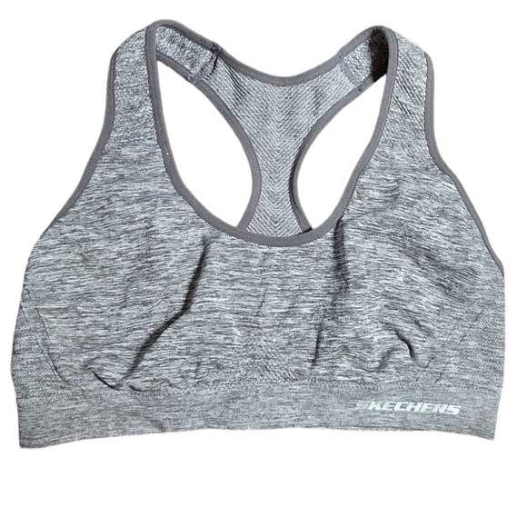 Skechers Other - Skechers Womens XL Gray Racerback Sports Bra Gym Workout Fitness FITS SMALL MEZ